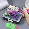 Purple Rose Pu DIY 5D Diamantmalerei-Notizbox (160 leere Notizbl&ouml;cke) f&uuml;r das B&uuml;ro