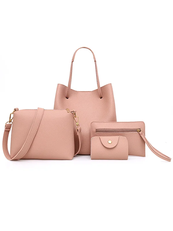 Large Handbag Shoulder Bag Purse 4 Pcs Set