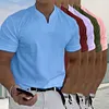 Gioiacombo&trade; T-shirt a maniche corte in tinta unita con scollo a V sciolto da uomo nuova