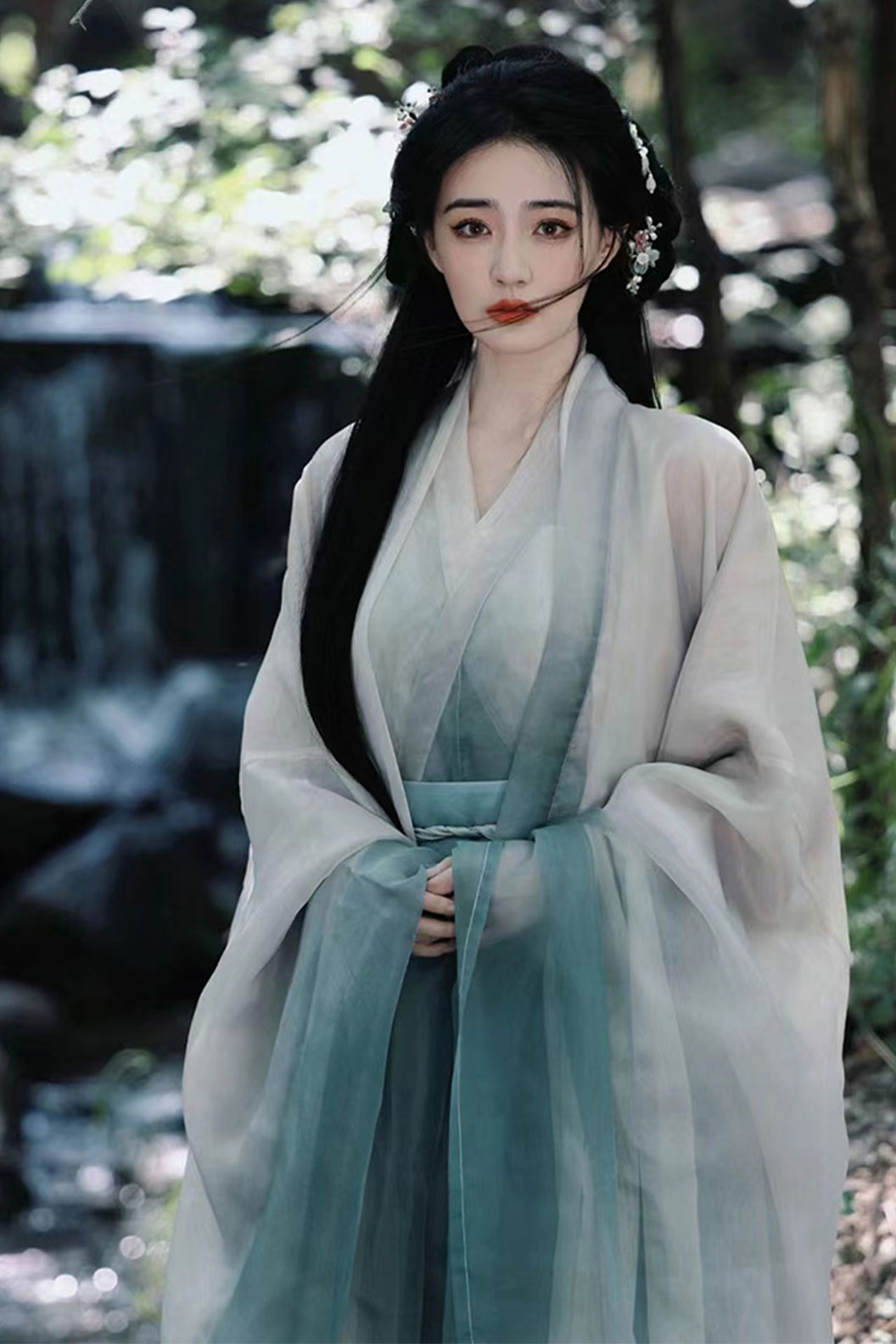 Song Dynasty Blue Hanfu Dress with Ruqun for Daily Wear - yunxi 云汐 Stupa Stones