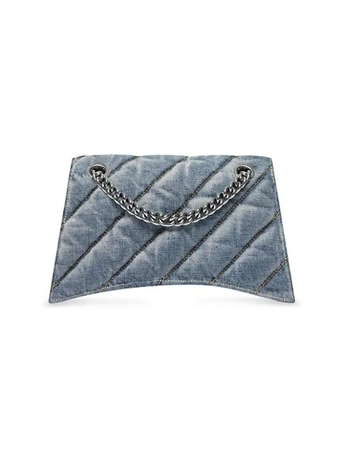 Balenciaga Crush Small Chain Bag Quilted Denim 3.8 out of 5 Customer Rating