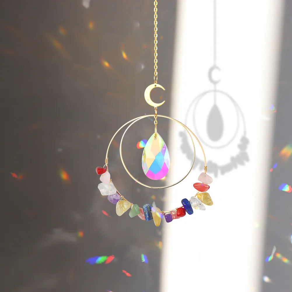 Crystal Sun Light Trapping Wind Chime Pendant Prism Lighting Catching Decor