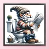 Gnome Going To Toilet-11CT Stamped Cross Stitch 45*45cm/17.72*17.72in tapestrymarket