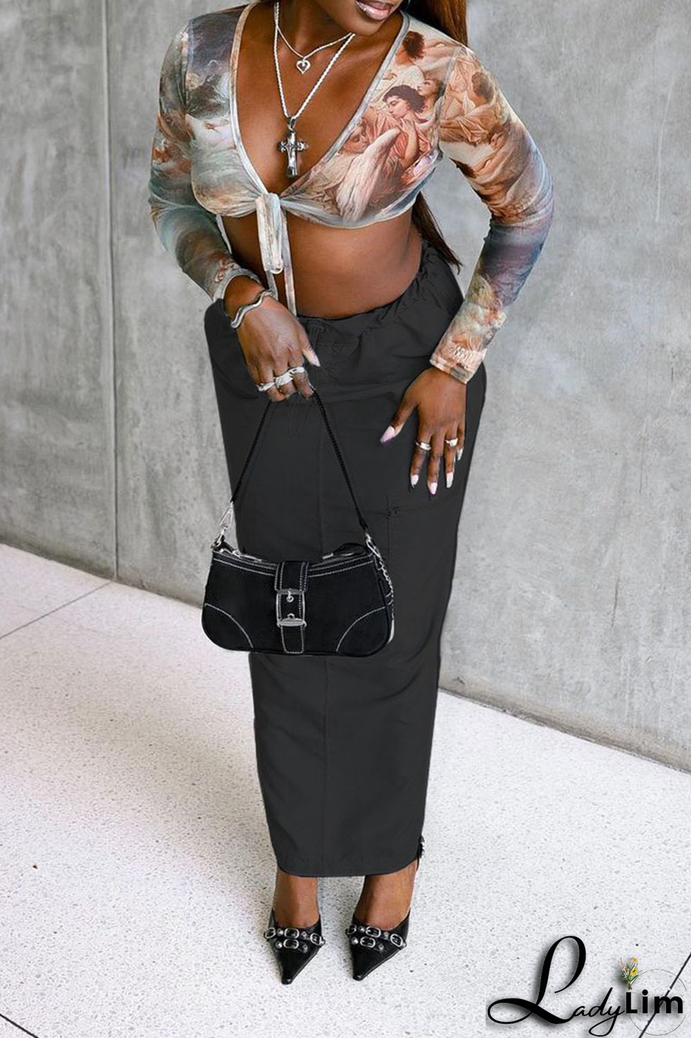 Black Casual Street Solid Patchwork High Waist Straight Solid Color Bottoms