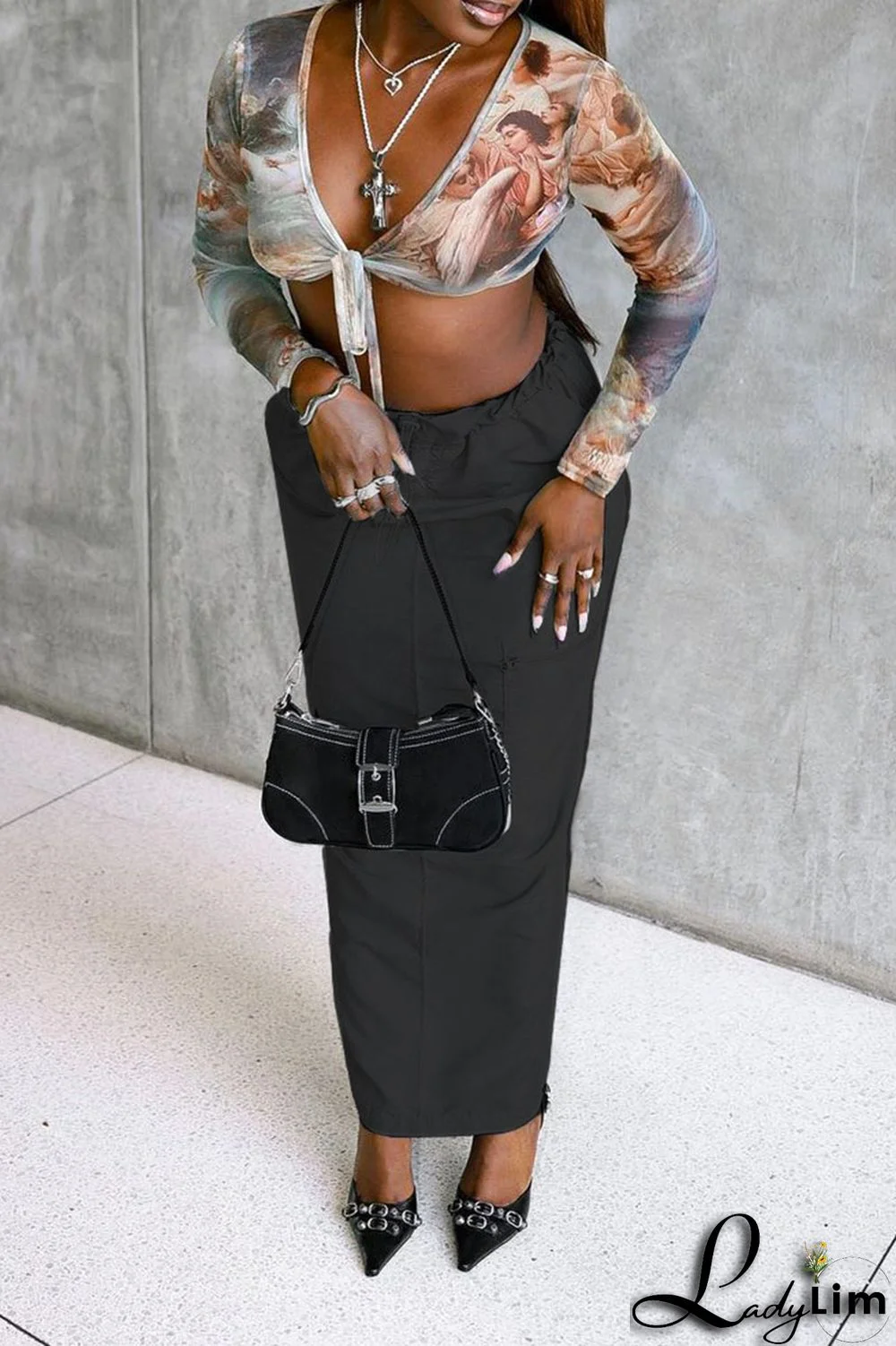 Black Casual Street Solid Patchwork High Waist Straight Solid Color Bottoms