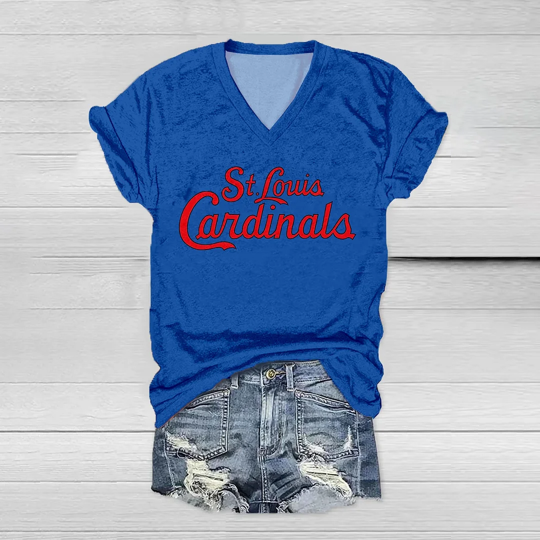 St. Louis Cardinals Print V-Neck T-Shirt