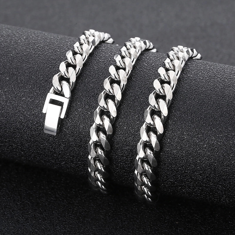 Hip-hop Rock Solid Color Stainless Steel Men’s Necklace