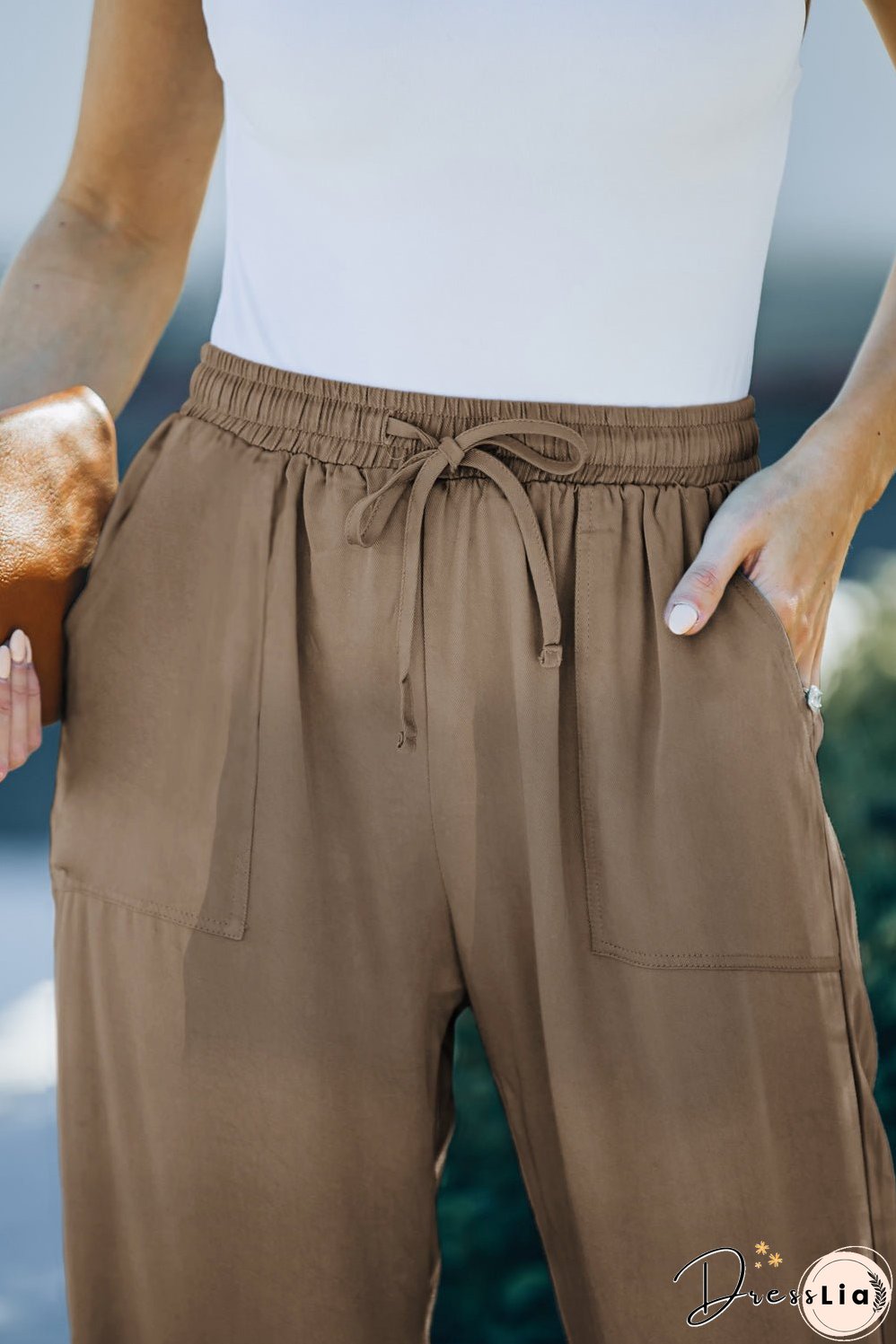 Drawstring Waist Joggers with Pockets