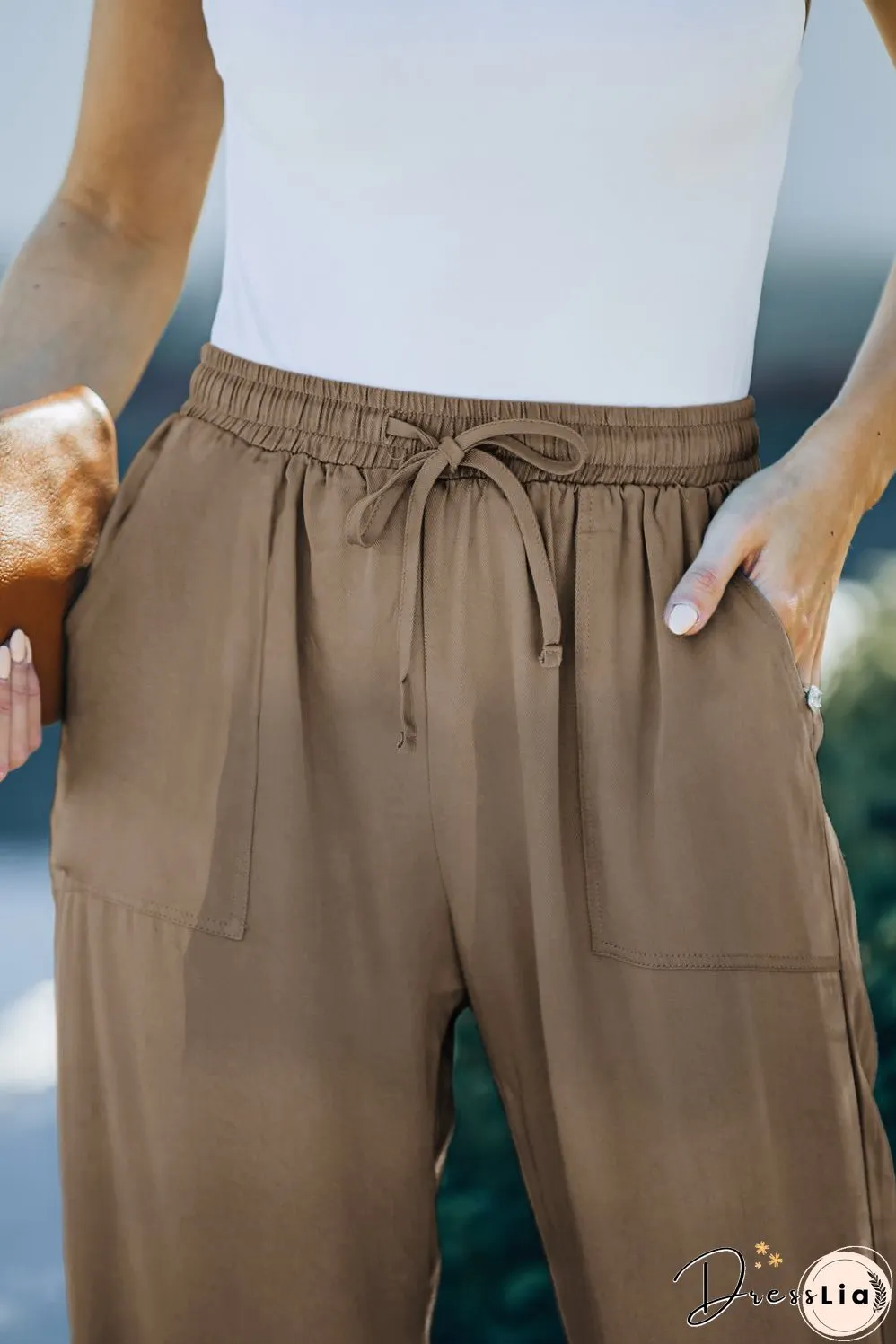 Drawstring Waist Joggers with Pockets