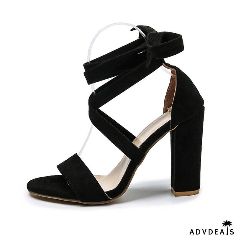 Sexy Ankle Strap Chunky High Heels Wedding Ladies Dress Sandals