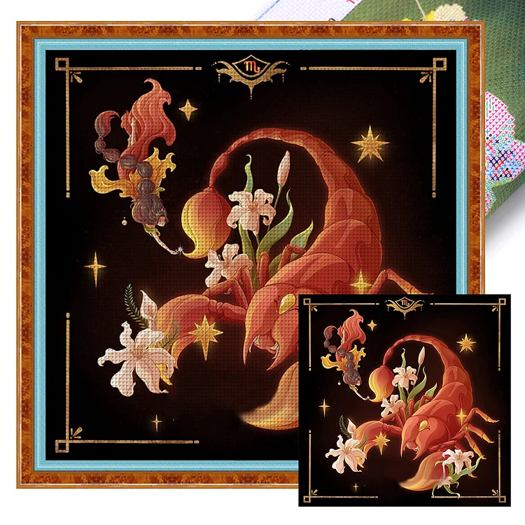 Twelve Constellations - Scorpio (50*50cm) 11CT Stamped Cross Stitch gbfke