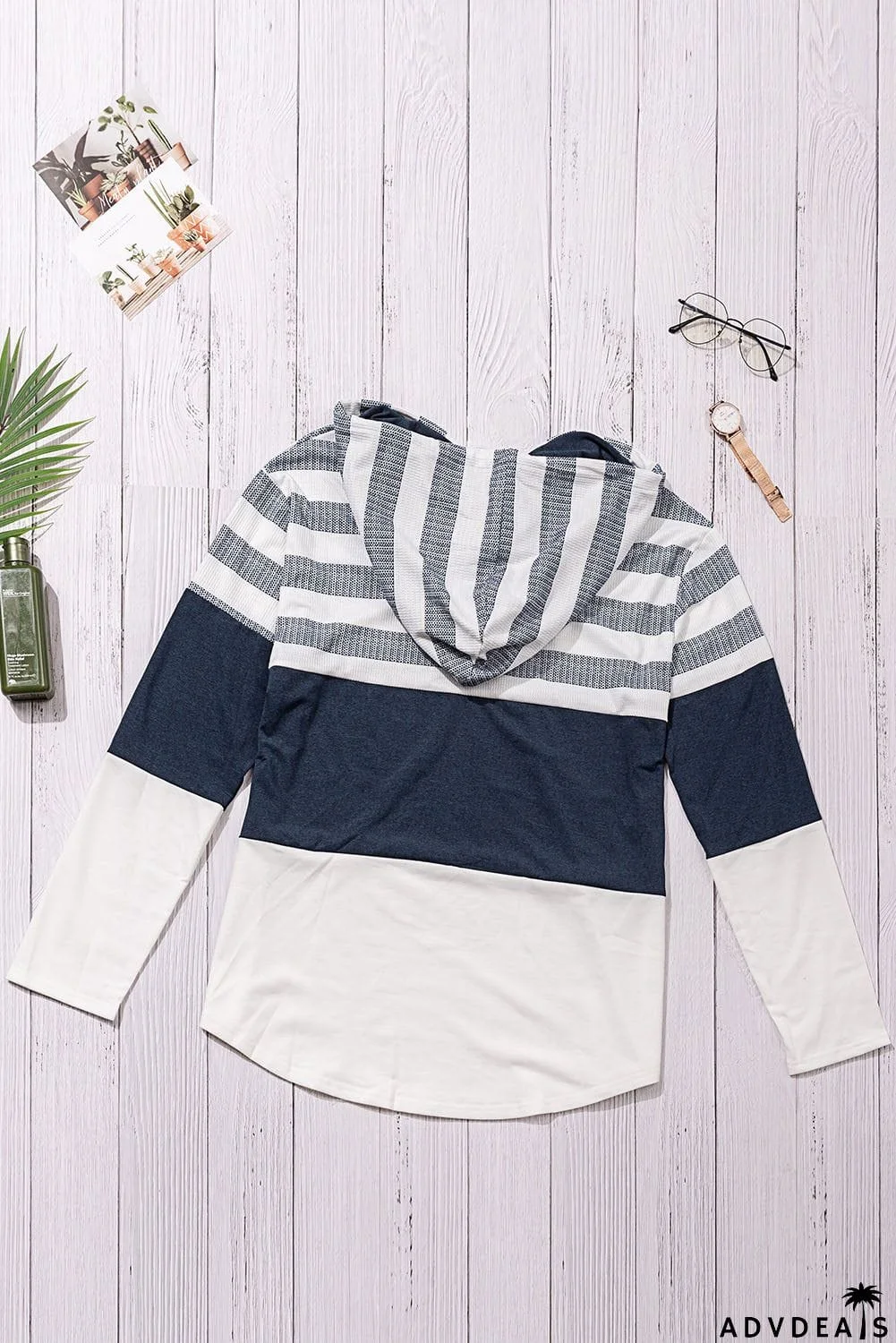 Color Block Drawstring Hoodie