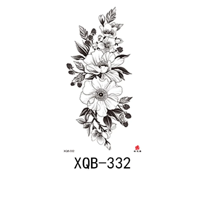Small Full Arm Waterproof Tattoo Sticker Half Arm Arm Painted Flower Animal Arm Lasting European and American Tattoo Sticker