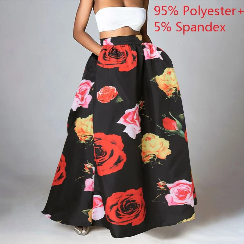 Celmia Bohemian High Waist Maxi Skirts Women Floral Printed Elegant A-Line Skirt 2022 Fashion Casual Loose Vintage Party Skirts