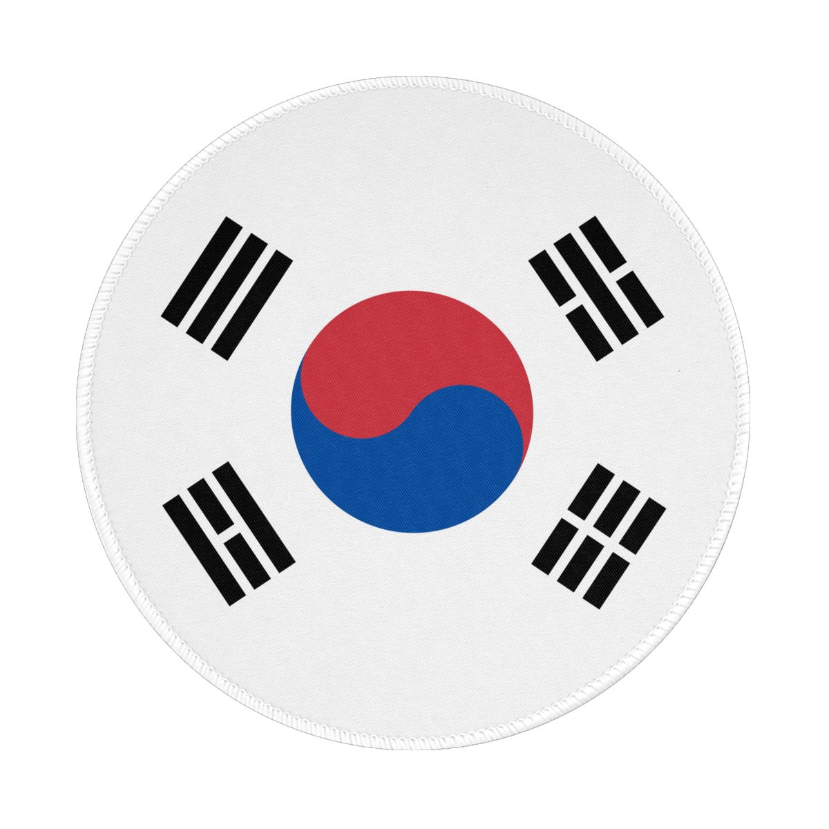 South Korea Flag Non-Slip Rubber Round Mouse Pad