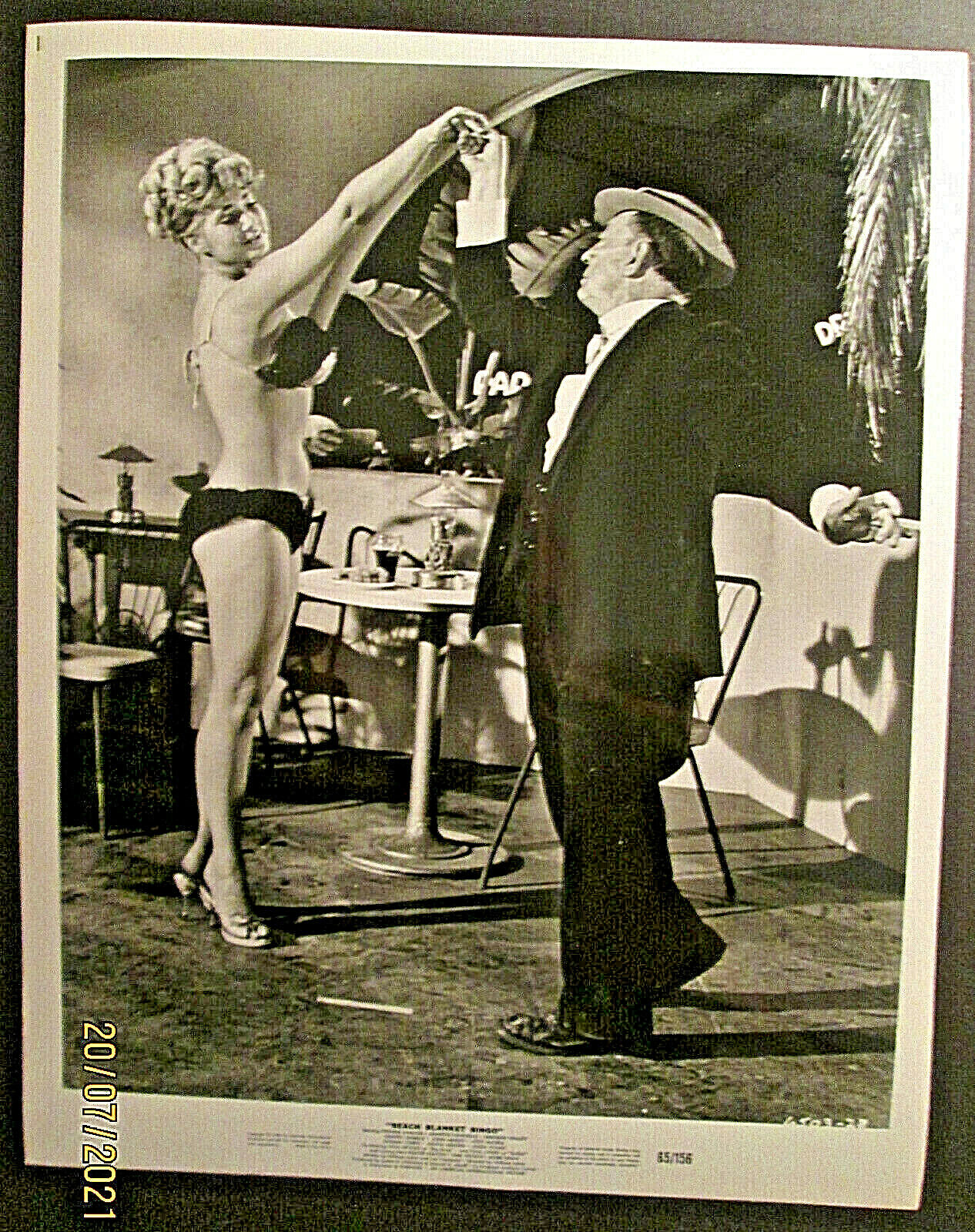BUSTER KEATON: (BEACH BLANKET BINGO) ORIG,1965 RARE UNSEEN PUBLICITY Photo Poster painting # 3 *