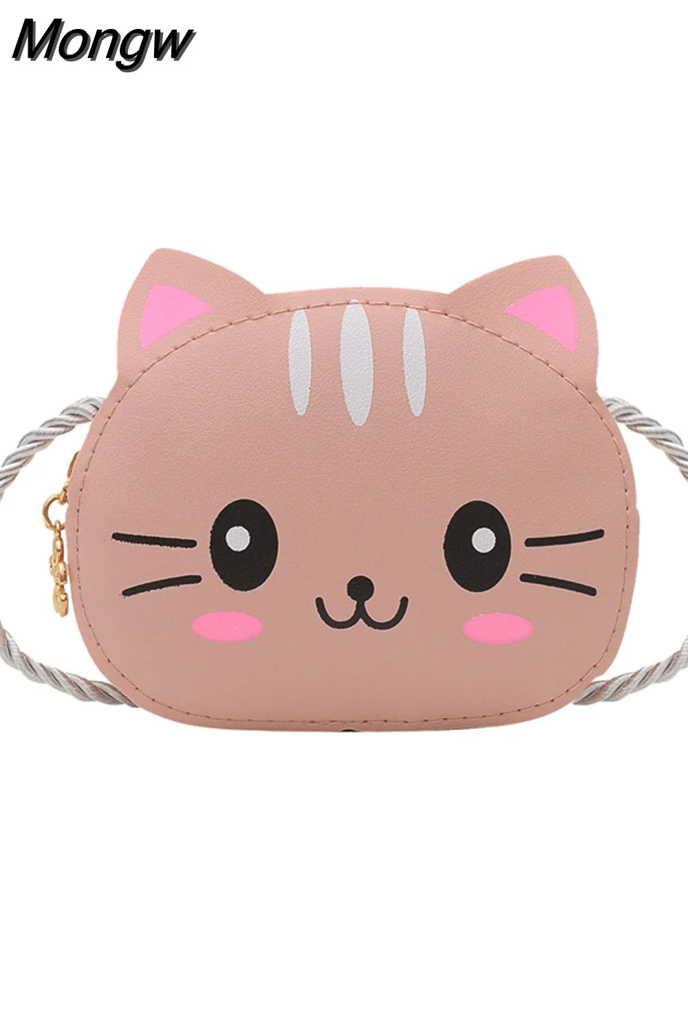 Mongw Cartoon Cat Children's Small Shoulder Bag Cute Baby Kids Mini Coin Purse Handbags Boys Girls Wallet Pouch Crossbody Bags