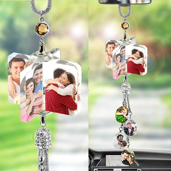 Windmill-Personalized Photo Crystal Car Pendant