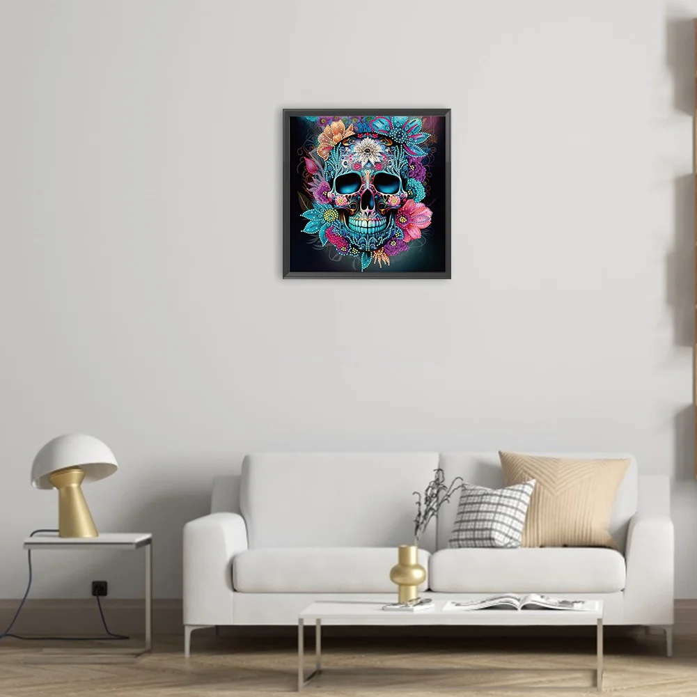 Diamond Painting - Partial Special Shaped Drill - Skull(30*30cm)