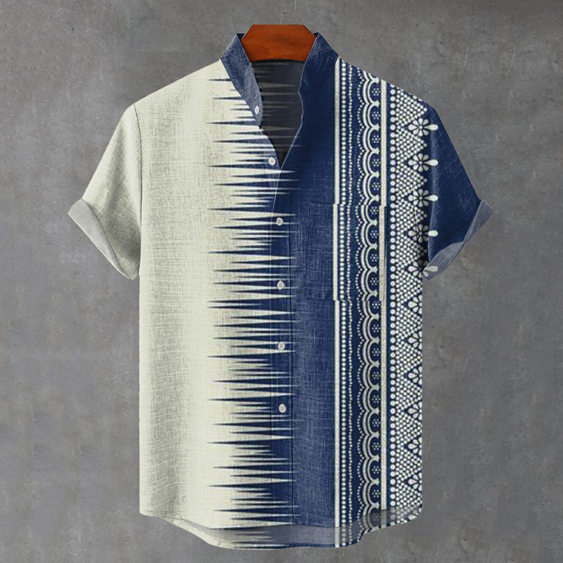 Retro Ethnic Art Pattern Vintage Print Casual Shirt