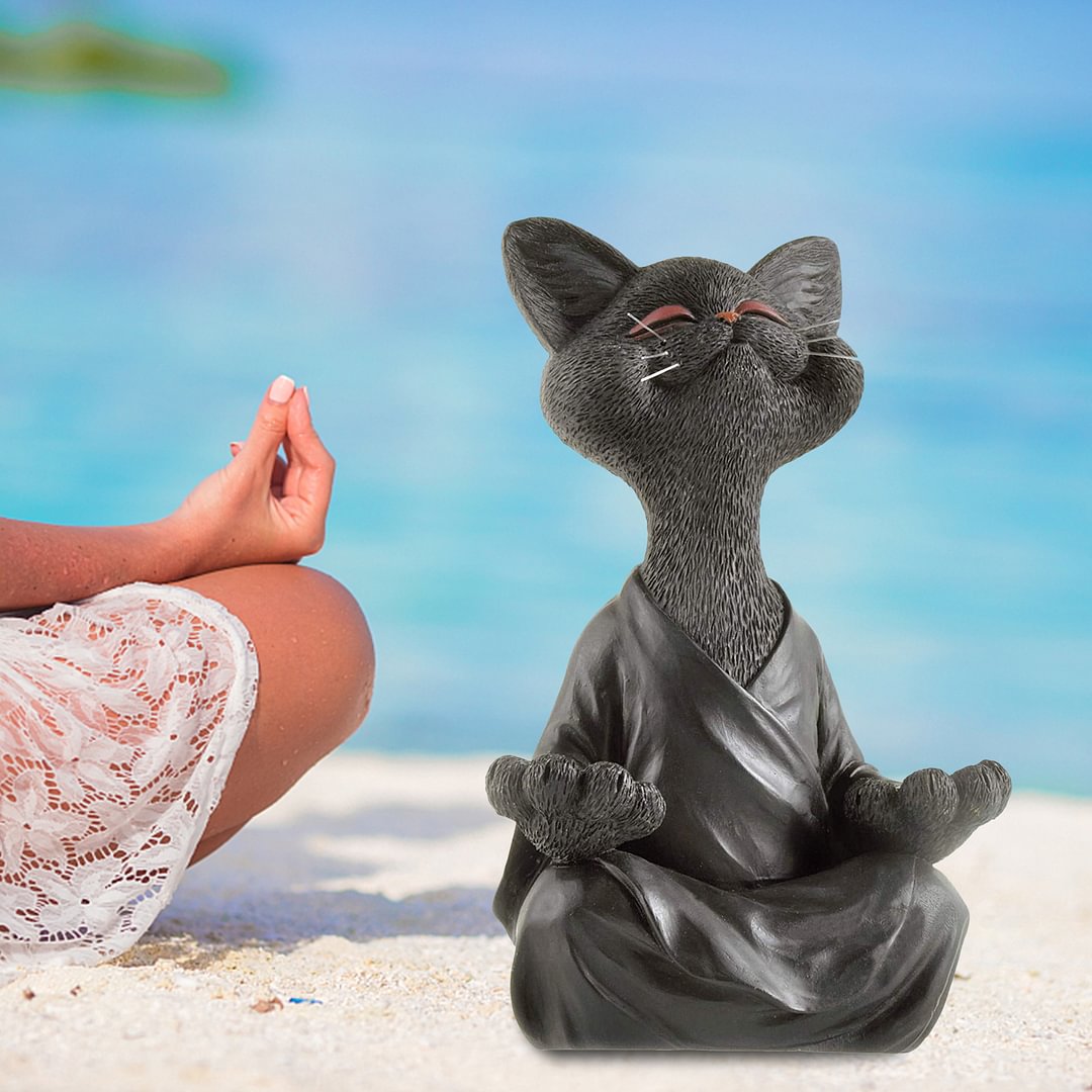 sphynx cat meditating statue