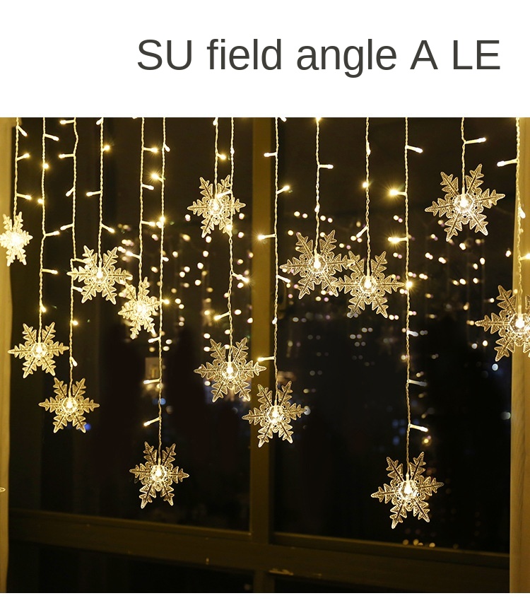 Tegooe 32M LED Snowflake Curtain Lights - Waterproof Fairy String for Holiday Decor