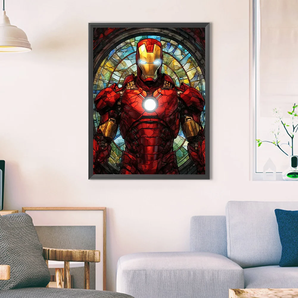 Diamond Painting - Full Round Drill - Stained Glass Iron Man(Canvas|30*40cm)