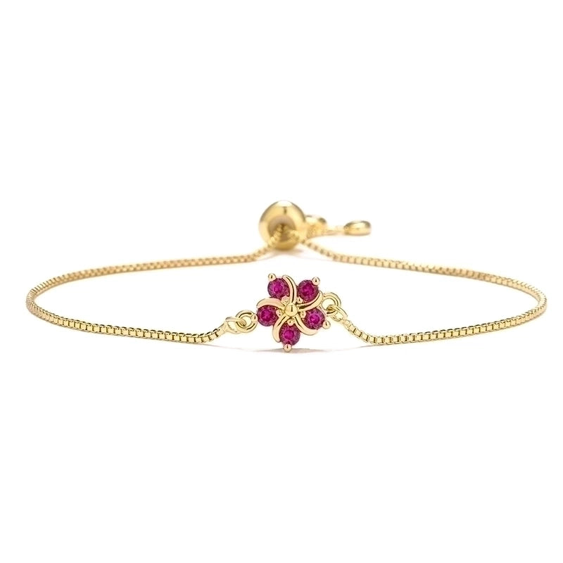 Fashion Flower Copper Zircon Bracelets In Bulk