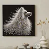 Starlit Beaded White Wolf Special Shaped 5D DIY Partial Drill Diamond Painting Kits for Adults Beginners Home Decor Diamonds Dots Gem Art Kits 11.81 X11.81inch