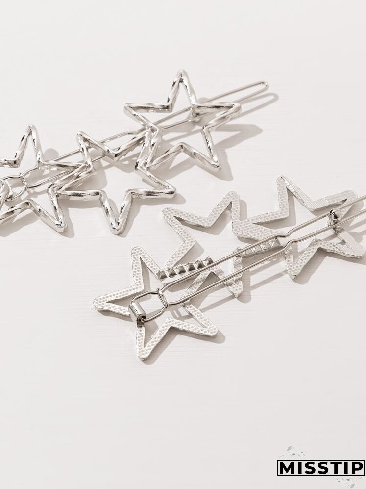 2pcs Star Decor Hair Clip
