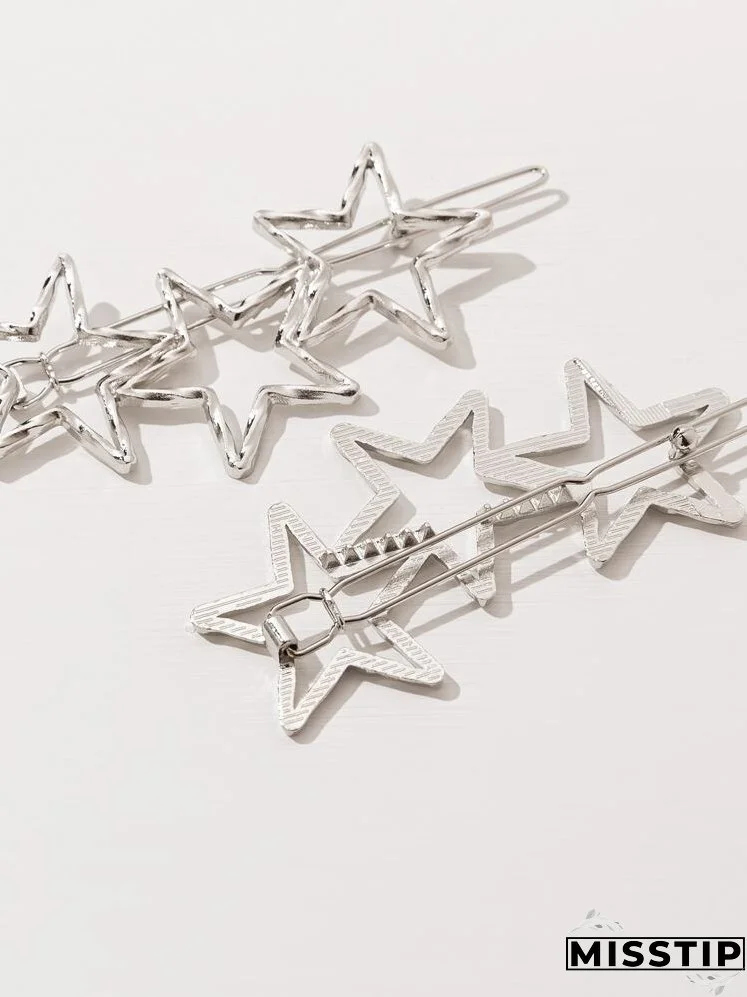 2pcs Star Decor Hair Clip