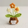 (Finished Product)Crochet Flower Potted Doll with Positive Card Desktop Ornaments, Potted Plants, Bouquets Gift Home Decor