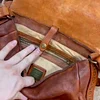 Retro Style Old Messenger Bag Casual Trendy Men's Bags Crossbody Bag Vegetable Tanned Leather Leather Niche Motorcycle Backpack