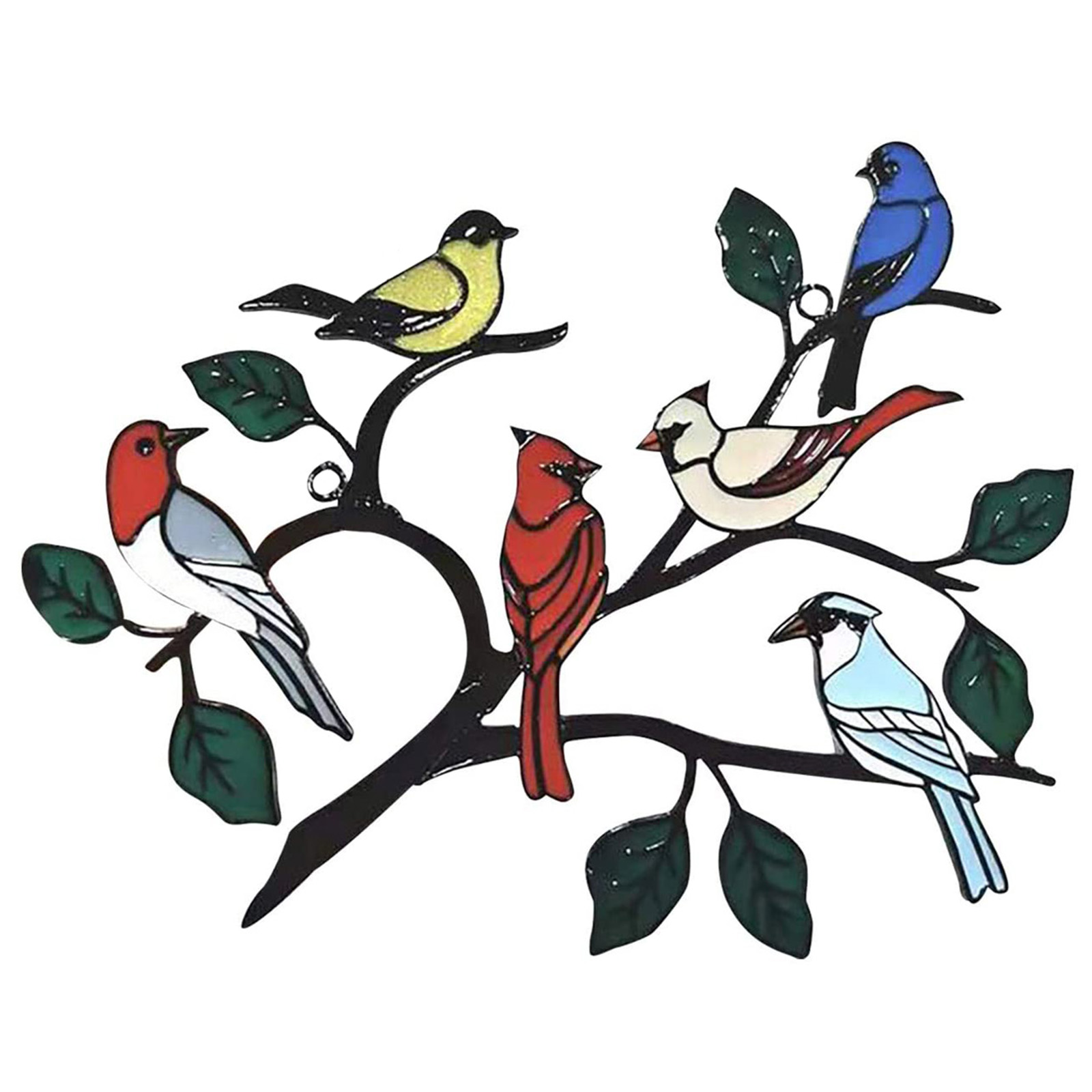 

Birds on A Wire Stained Glass Bird Suncatcher Window Hanging Craft 6 Bird, 501 Original