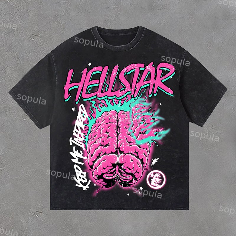 Acid Washed Men's Mummy Pink Vintage Graphics T-Shirt - SOPULA