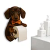 Wall Mount Toilet Paper Roll Holder Dog Shape Paper Stand for Kitchen Bathroom
