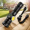 20W LED+COB High Power Flashlight Waterproof Zoomable Outdoor Bright Flashlight