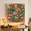 Wreath Snowman DIY Special Shaped Drill Diamond Painting Kit Framed 20x20cm