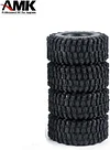 AMK 4Pcs 1.0" Rubber All Terrain Tires 25x50x20mm for 1/24 RC Crawler Cars Axial SCX24 90081 1/18 TRX4M (4PCS)