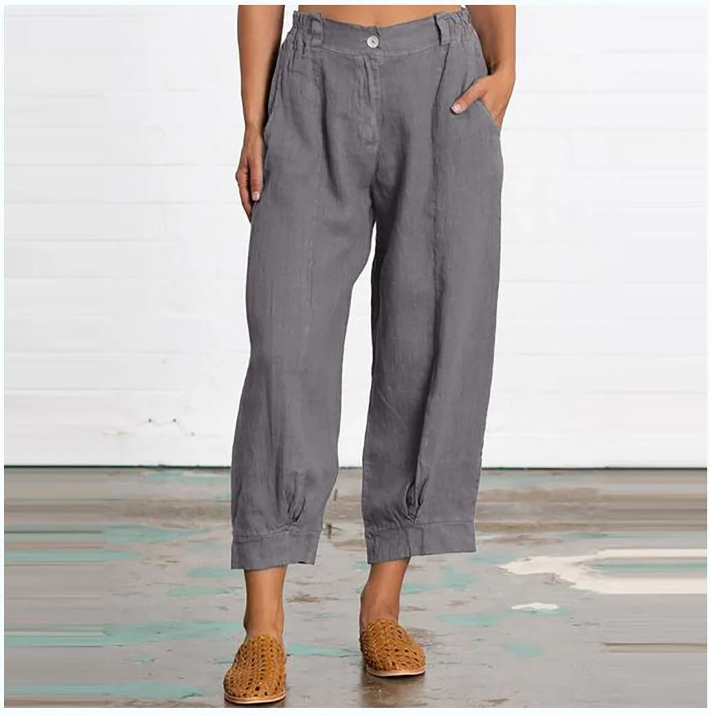 Women's Solid Color Cropped Slacks