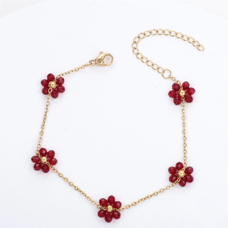 Sweet Flower Titanium Steel Bracelets In Bulk