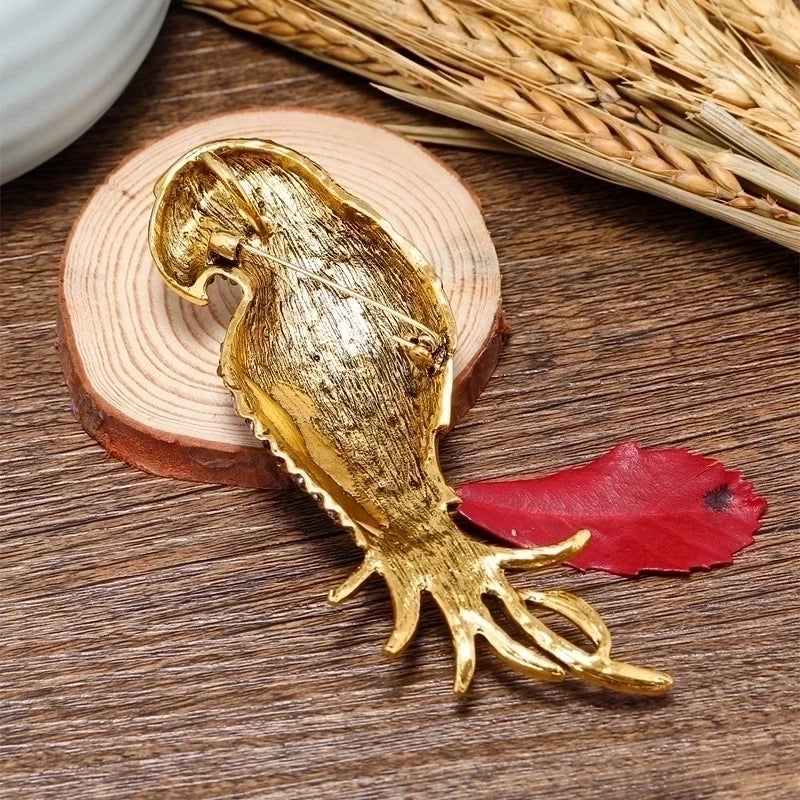 Retro Pin Parrot Alloy Plating Inlay Rhinestones Unisex Brooches