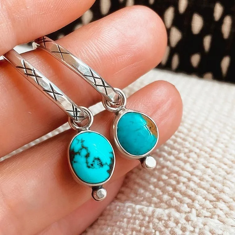 Vintage Turquoise Female Earrings