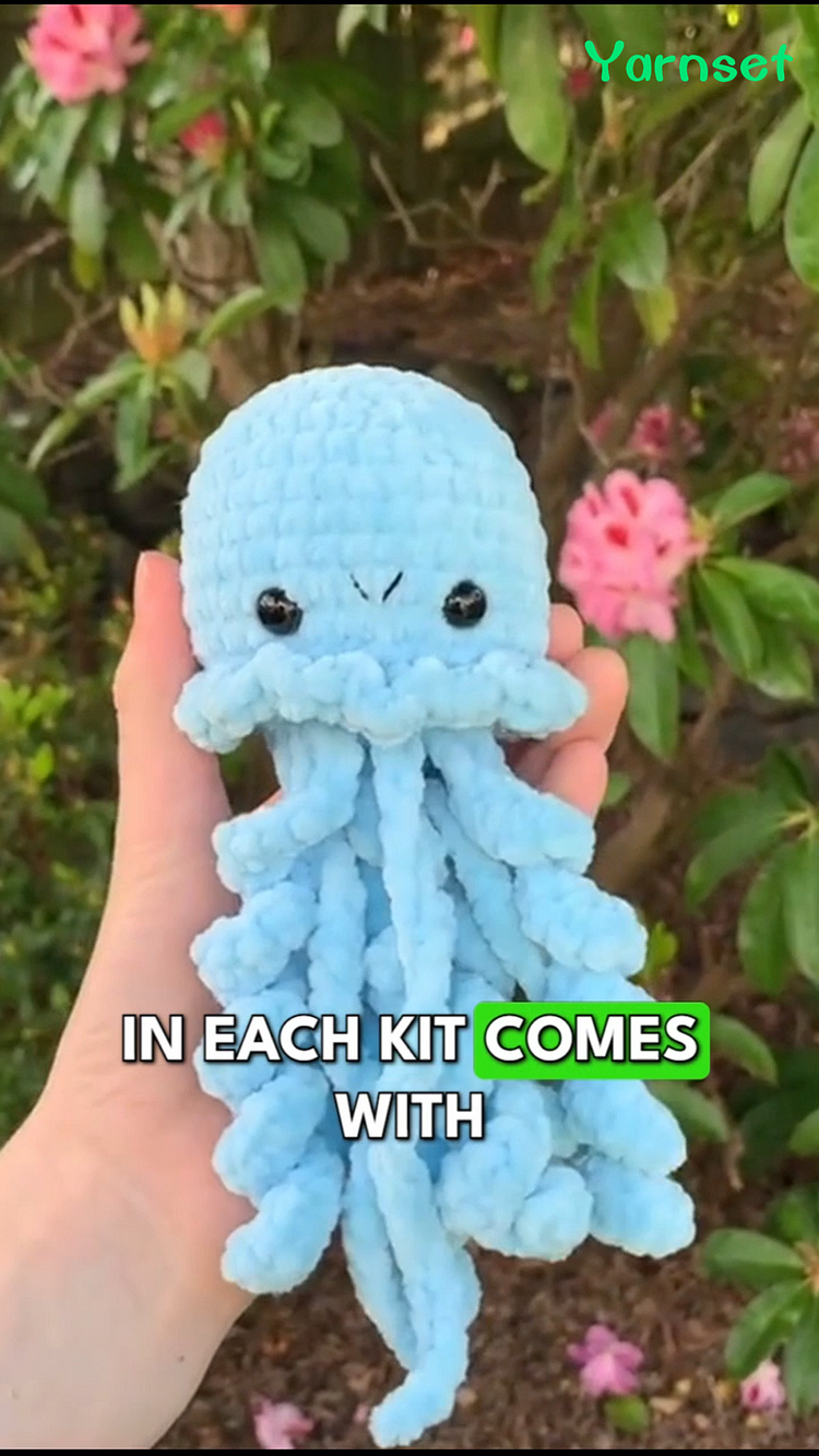Crochet Kit For Beginners - Jellyfish - Pink/Blue Ventyled