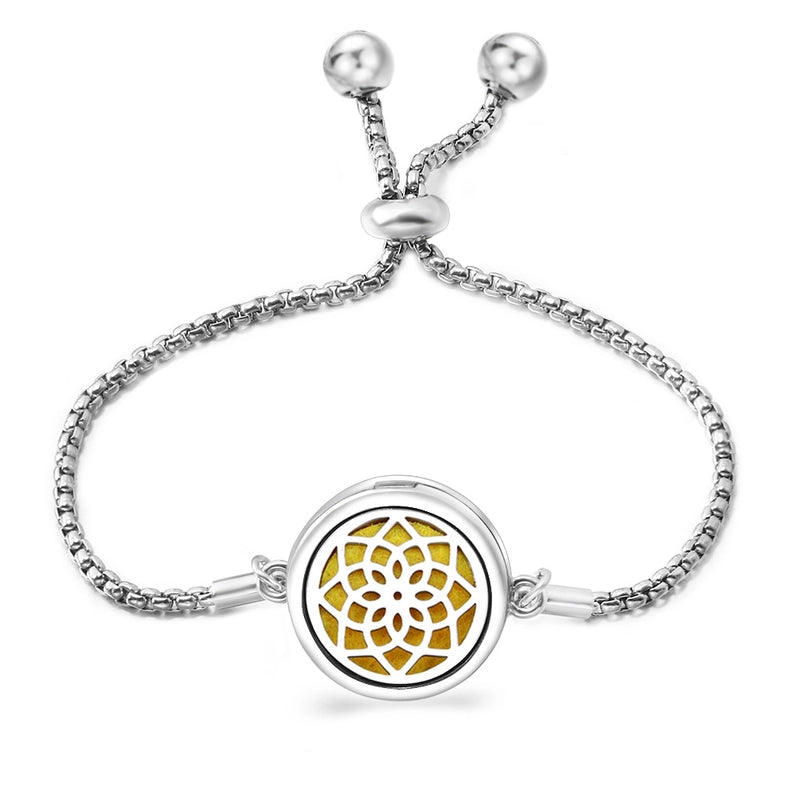 Fashion Angel Wings Aromatherapy Pendant Bracelet Essential Oil Diffuser Stainless Steel Bracelet Adjustable Women Simple