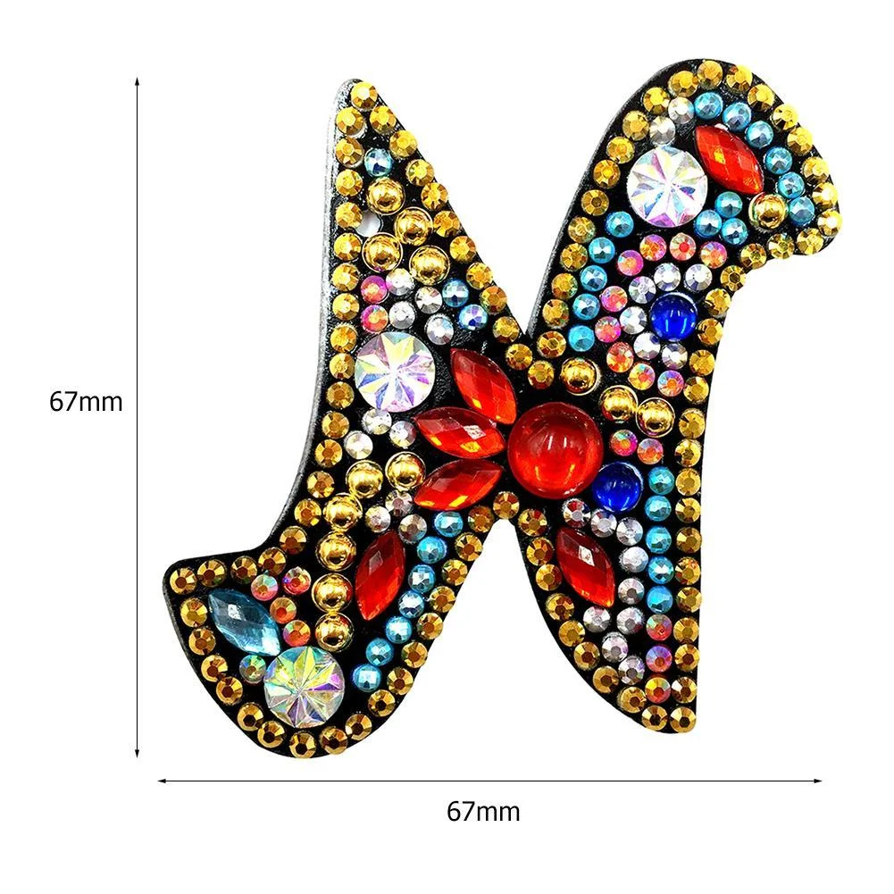 DIY Key Chain Diamond Painting Letters Women Girl Bag Keyring Pendant Gift