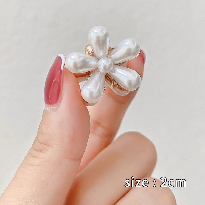 Fashion Heart Shape Flower Bow Knot Alloy Inlay Artificial Pearls Rhinestones Hair Clip 1 Piece