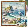 Seaside Scenery-11CT Stamped Cross Stitch 40*40cm/15.75*15.75in tapestrymarket