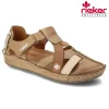 RIEKER@2025 Nowe wygodne sandały damskie, wykonane ze skóry naturalnej