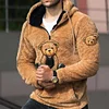 Teddy Bear Warm Men's Lamb Wool Hoodie by Inlyline
